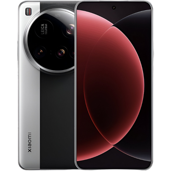 Xiaomi smartphone showing front and back design on a white background