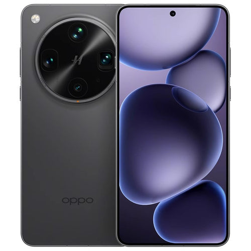 Oppo smartphone showing back and front views on a white background