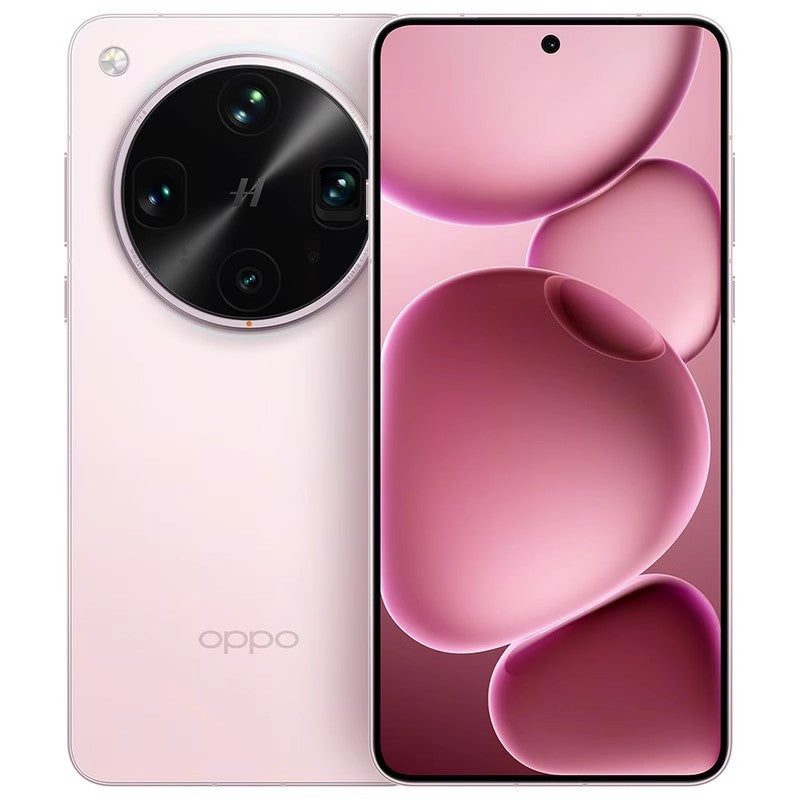 Oppo smartphone showing front and back design on a white background