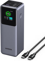 UGREEN power bank with USB-C cable on a white background