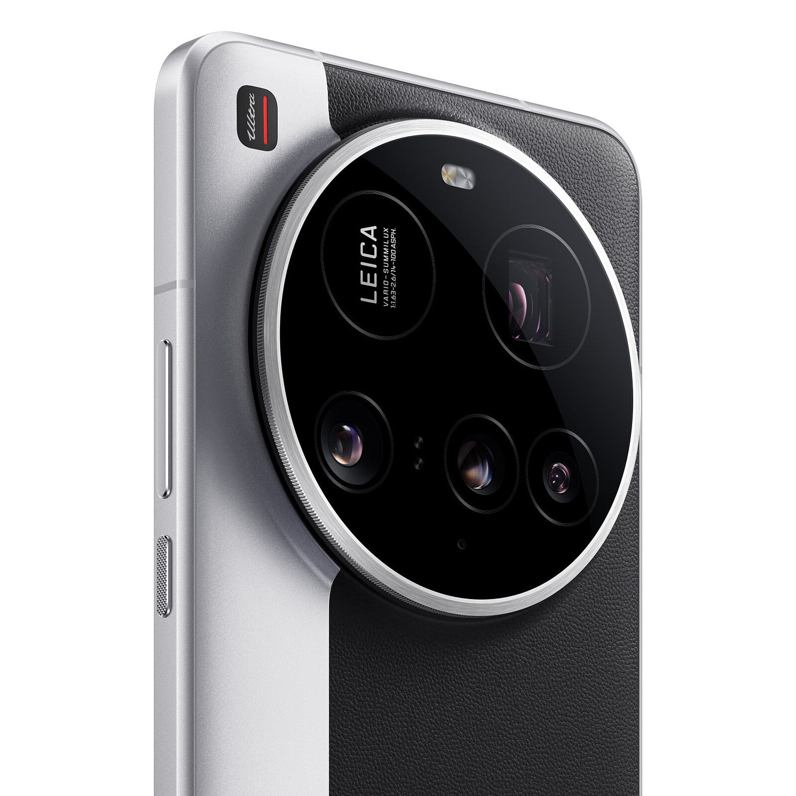 Phone with Leica camera module on a white background